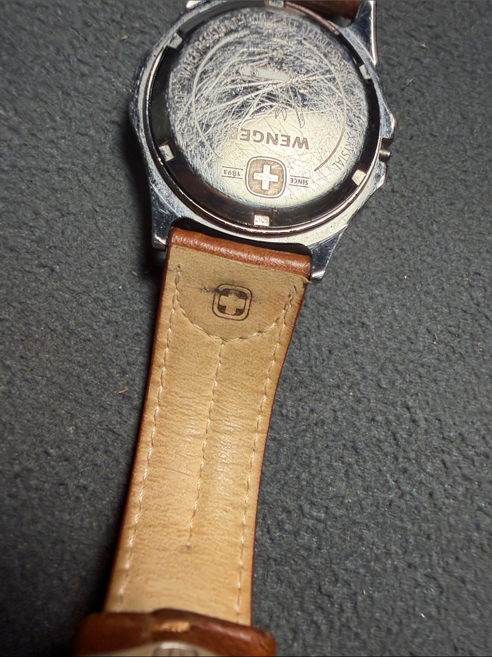 Wenger Men's Tan Leather Strap Watch with White Dial - Picture 4 of 5